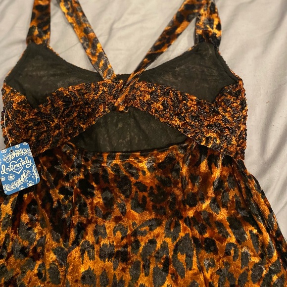Free People brand new beautiful dress , animal print - leopard - x-small /brown - Picture 9 of 16